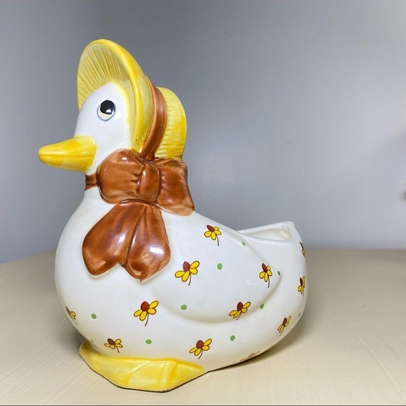 Vintage mother goose planter hat bow brown yellow - Picture 6 of 7